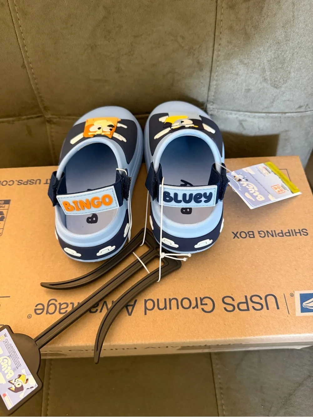 Bluey Kids' Blue Cartoon Slip-On Water Shoes - Light Blue & Navy